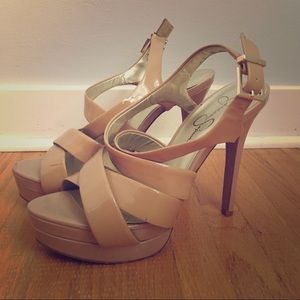 Lightly worn, size8, Jessica Simpson strappy heels